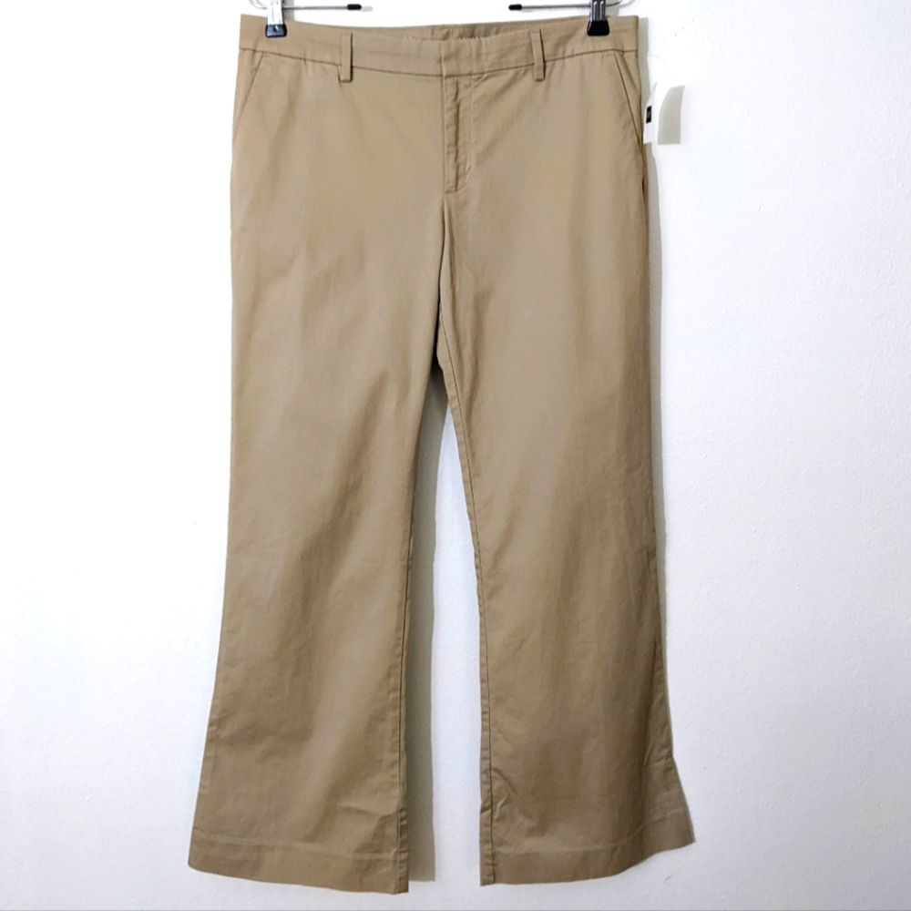 GAP khaki Flare Pants, Size 10 Petite in Tan.
